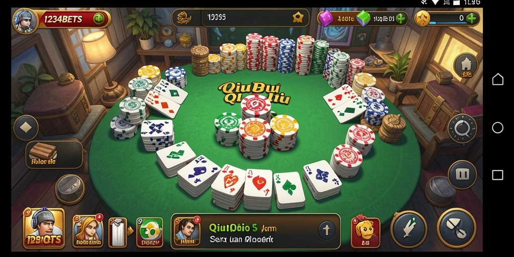 Tampilan permainan QiuQiu yang menarik dari 1234BETS.