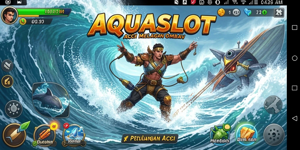 Screenshot dari gameplay seru AQUASLOT penuh aksi.