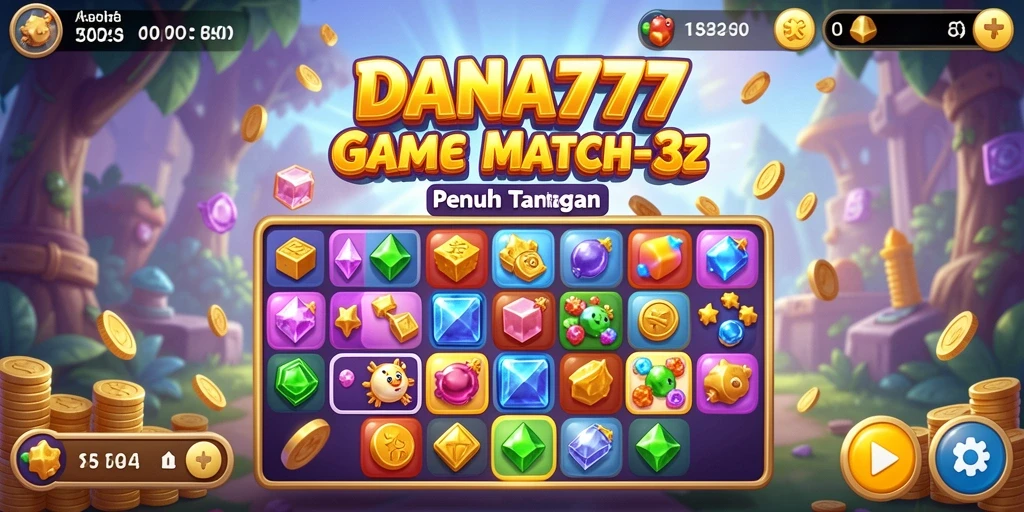 Gameplay DANA777 dengan tantangan Match-3 yang menyenangkan.