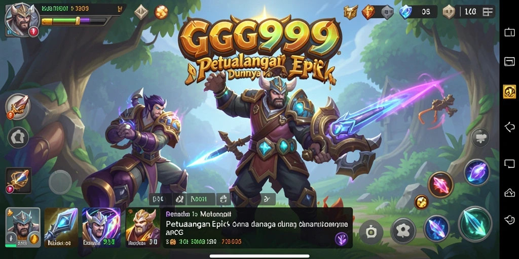 Gameplay GG999 menampilkan pertarungan epik dan dunia yang luas untuk dijelajahi.