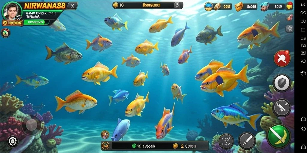 Screenshot NIRWANA88 menampilkan aksi menembak ikan yang seru.