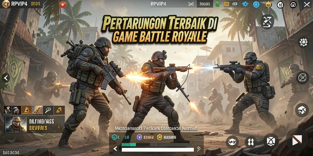 Gameplay seru di RPVIP4, pertarungan seru di arena Battle Royale.