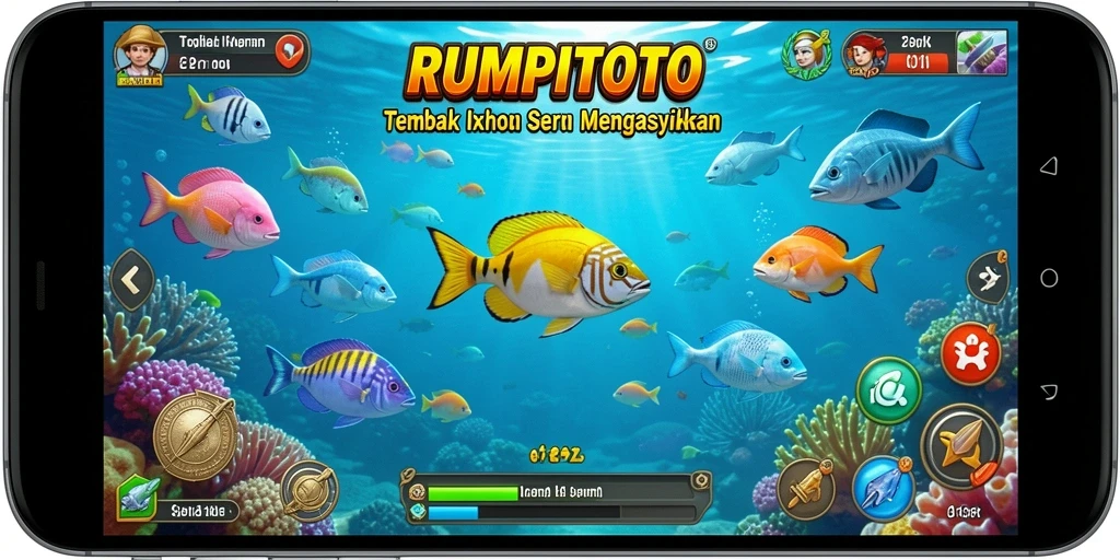 Tampilan gameplay seru saat menangkap ikan di RUMPITOTO.