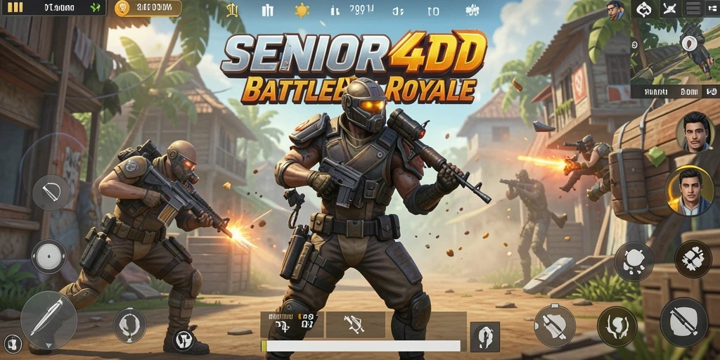 Screenshot menunjukkan aksi pertempuran seru di SENIOR4D.